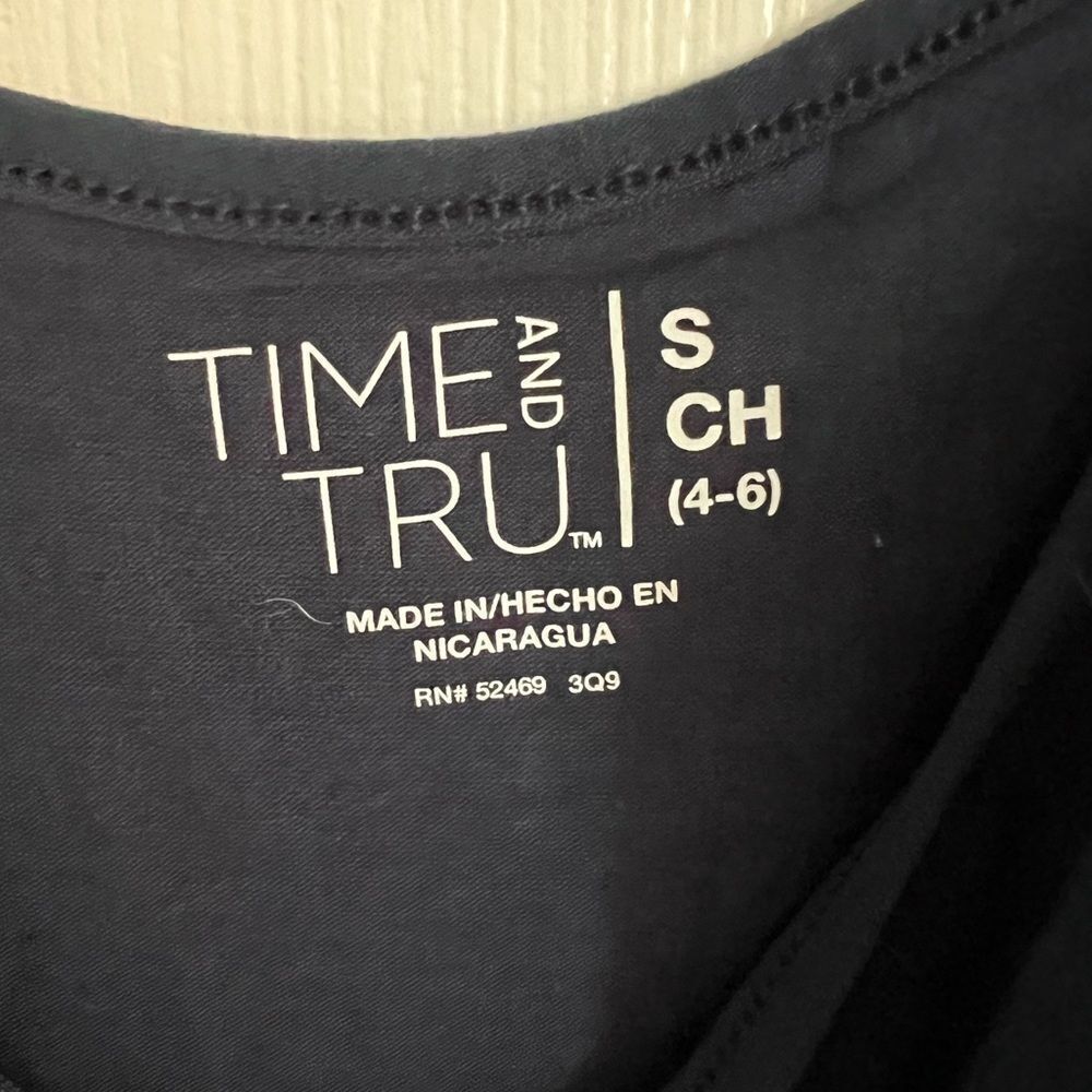 Time‎ and Tru Womens Small Navy Cotton Blend Tank Top - Picture 3 of 4